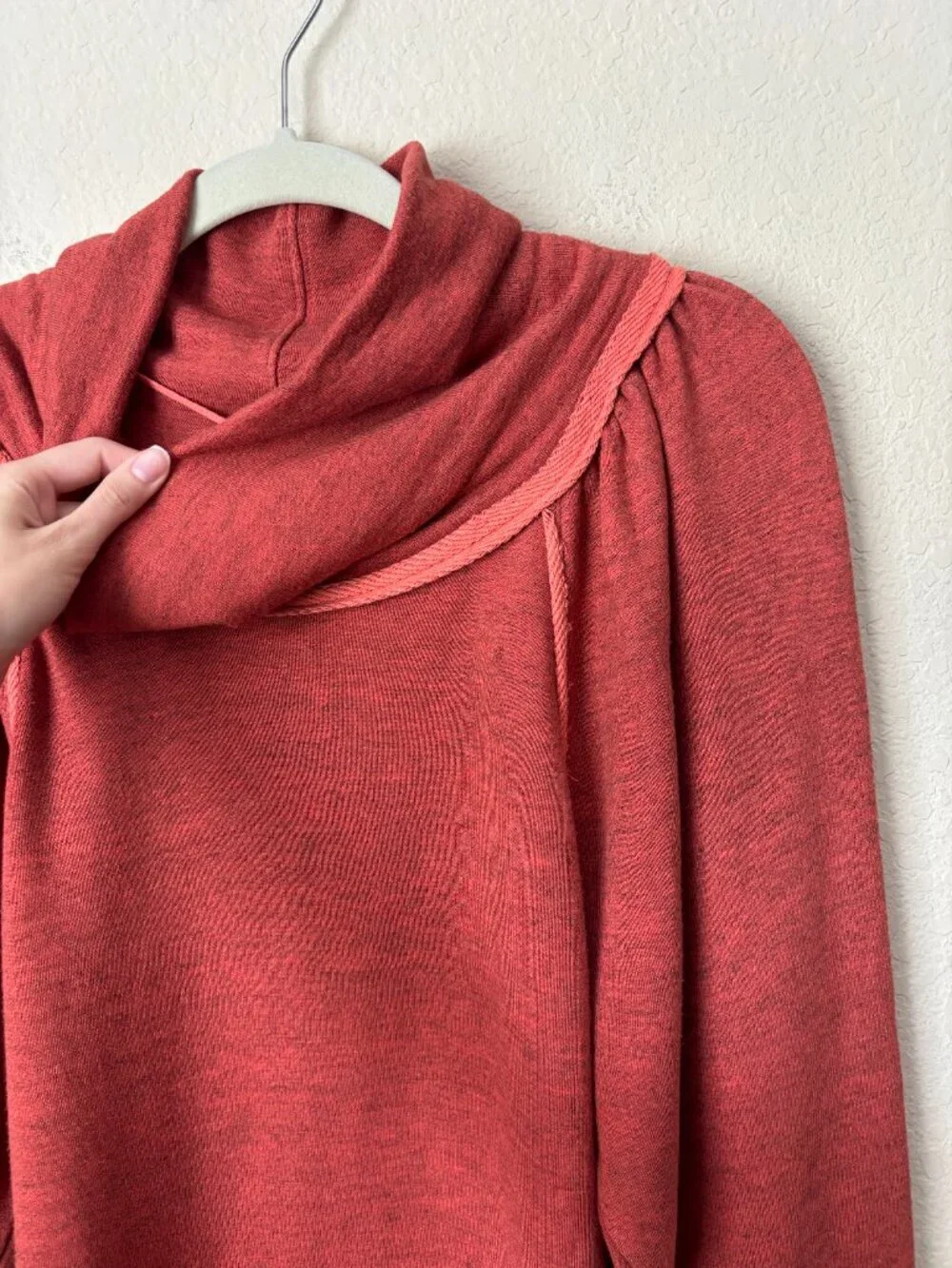 Free People XL Cowl Neck Puff Long Sleeve Lua Pullover - Picture 6 of 11